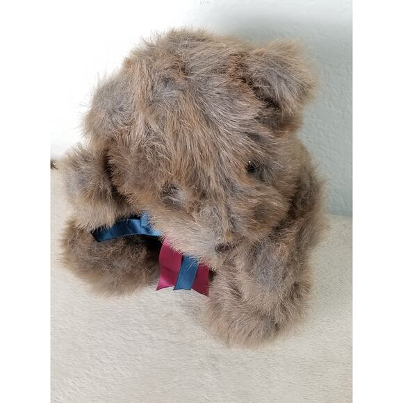Dan Dee Teddy Bear Brown 9" Plush Toy Stuffed Animal 90's w/ Bow Silk Vintage - Picture 6 of 11